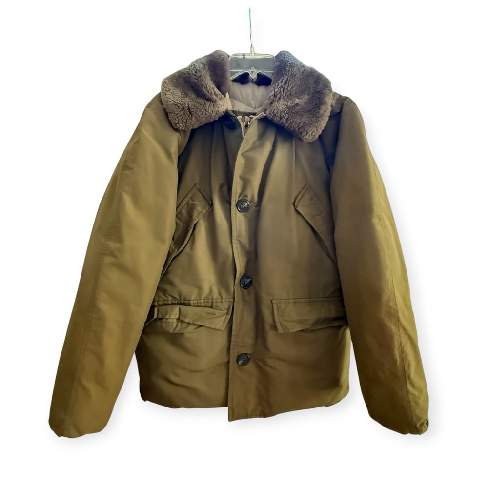 Vintage 1960s Olive Green Goose Down Outfitter Coat USA Ranchcore Small READ